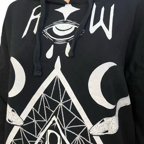 Rogue And Wolf Gothic Hoodie Sweatshirt Tunic Medium Snakes Witchy Baggy Black - Picture 2 of 10